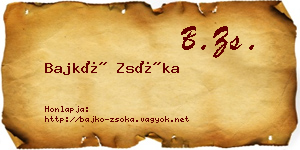 Bajkó Zsóka névjegykártya